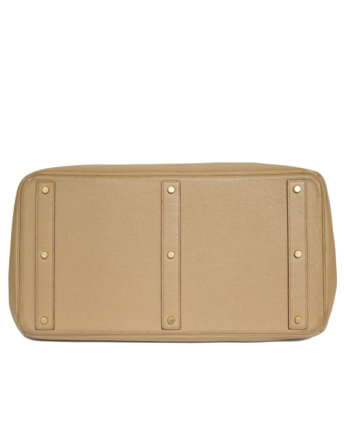 Top Backpack straps HERMES travel leather gold H