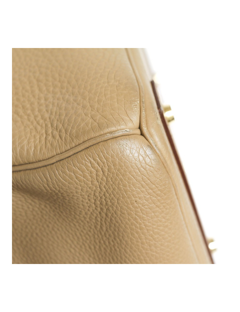 Top Backpack straps HERMES travel leather gold H