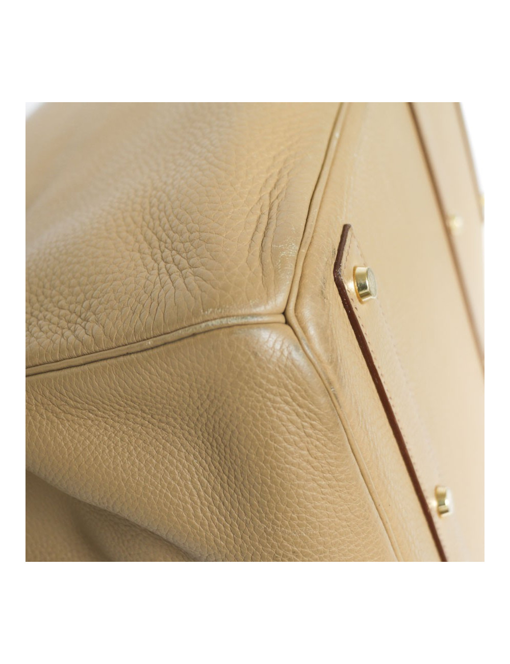 Top Backpack straps HERMES travel leather gold H