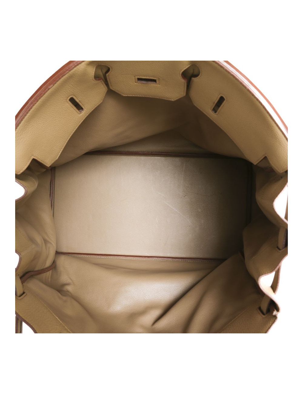 Top Backpack straps HERMES travel leather gold H