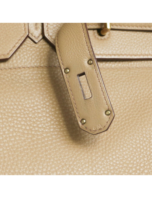 Top Backpack straps HERMES travel leather gold H