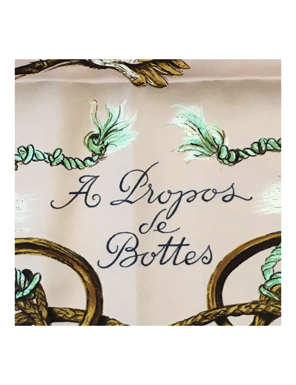 Hermès "about boots" in pale pink silk