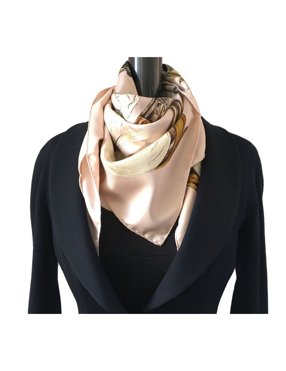 Hermès "about boots" in pale pink silk