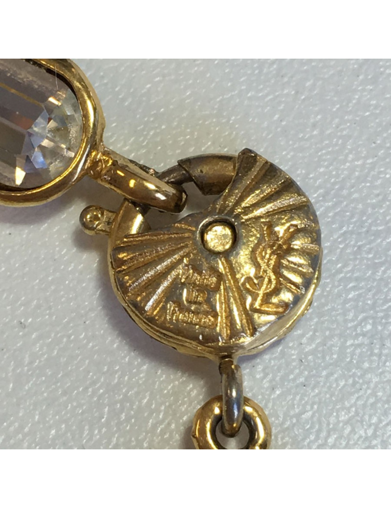 Bracelet YVES SAINT LAURENT strass et métal doré vintage