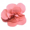 CHANEL camellia brooch in pink silk