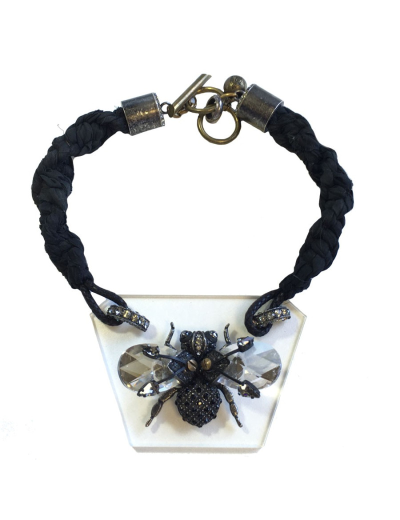 Collier LANVIN insecte en cristaux de swarovski et strass