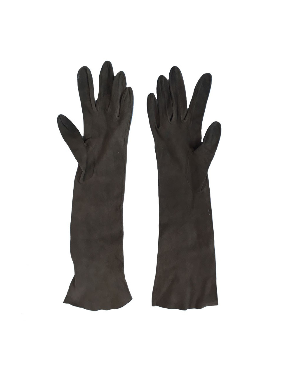 CHRISTIAN DIOR shoulder-length gloves brown suede