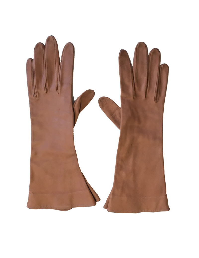 Gants CHRISTIAN DIOR  en cuir marron vintage 