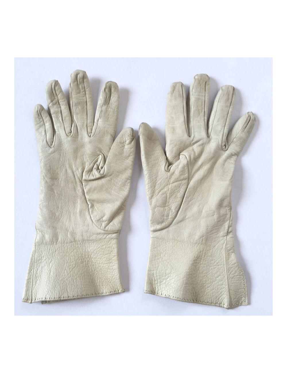 HERMES gloves in cream size lamb leather 7