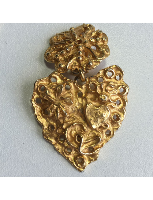 Clips CHRISTIAN LACROIX dorés vintage