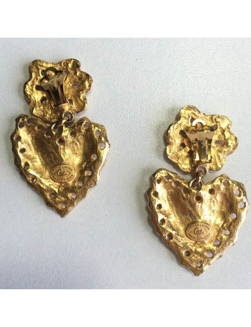 Clips CHRISTIAN LACROIX dorés vintage