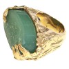Bague YVES SAINT LAURENT vintage pierre vert jade T53