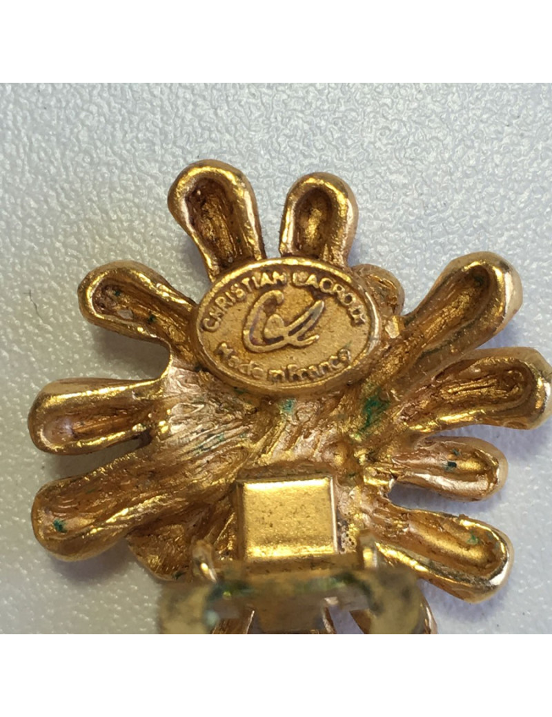 Clips CHRISTIAN LACROIX vintage pendants gold and Pearly Pearl