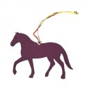 Charms HERMES cheval en cuir bicolore violet et vert anis