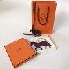 Charms HERMES horse leather two-tone purple and green anise