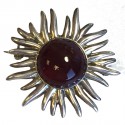 PIN BALMAIN Vintage Sun in silver and Garnet glass paste