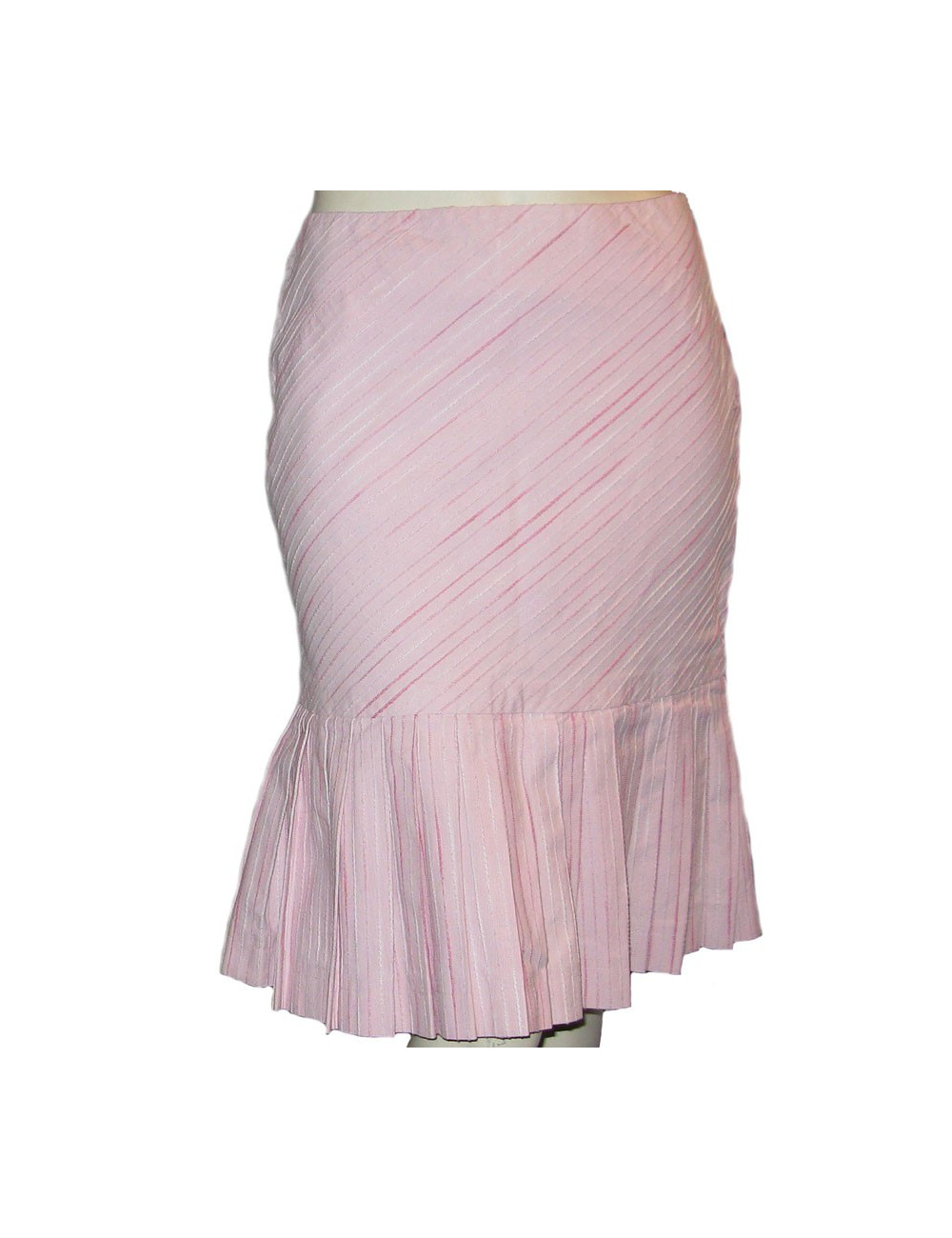 Jupe CHANEL t 36 plissée rayée rose