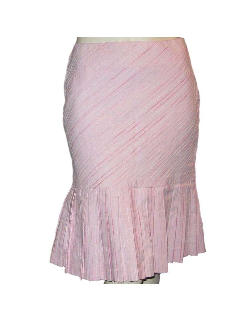 Jupe CHANEL t 36 plissée rayée rose