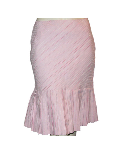 Jupe CHANEL t 36 plissée rayée rose