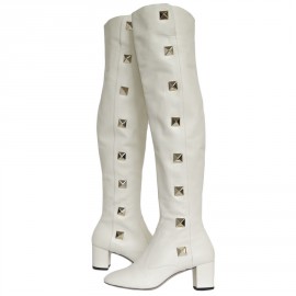 Boots VALENTINO White Leather T 38.5