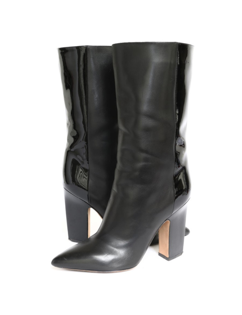 Mi-bottes VALENTINO T 38 cuir noir