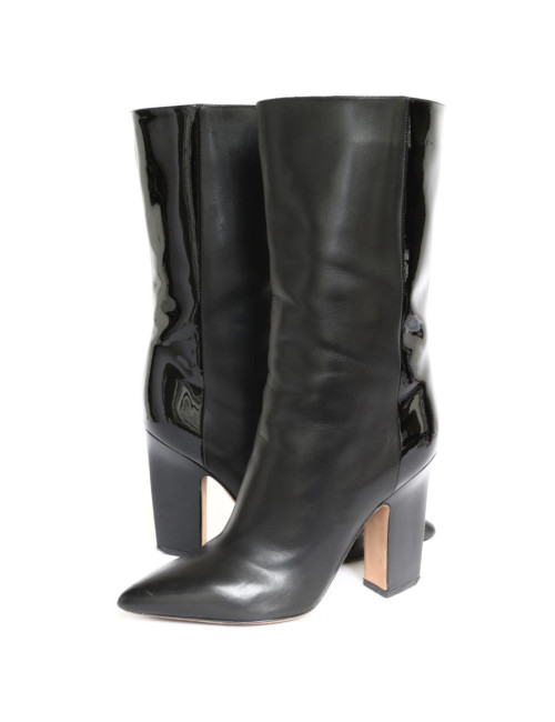 Mi-bottes VALENTINO T 38 cuir noir