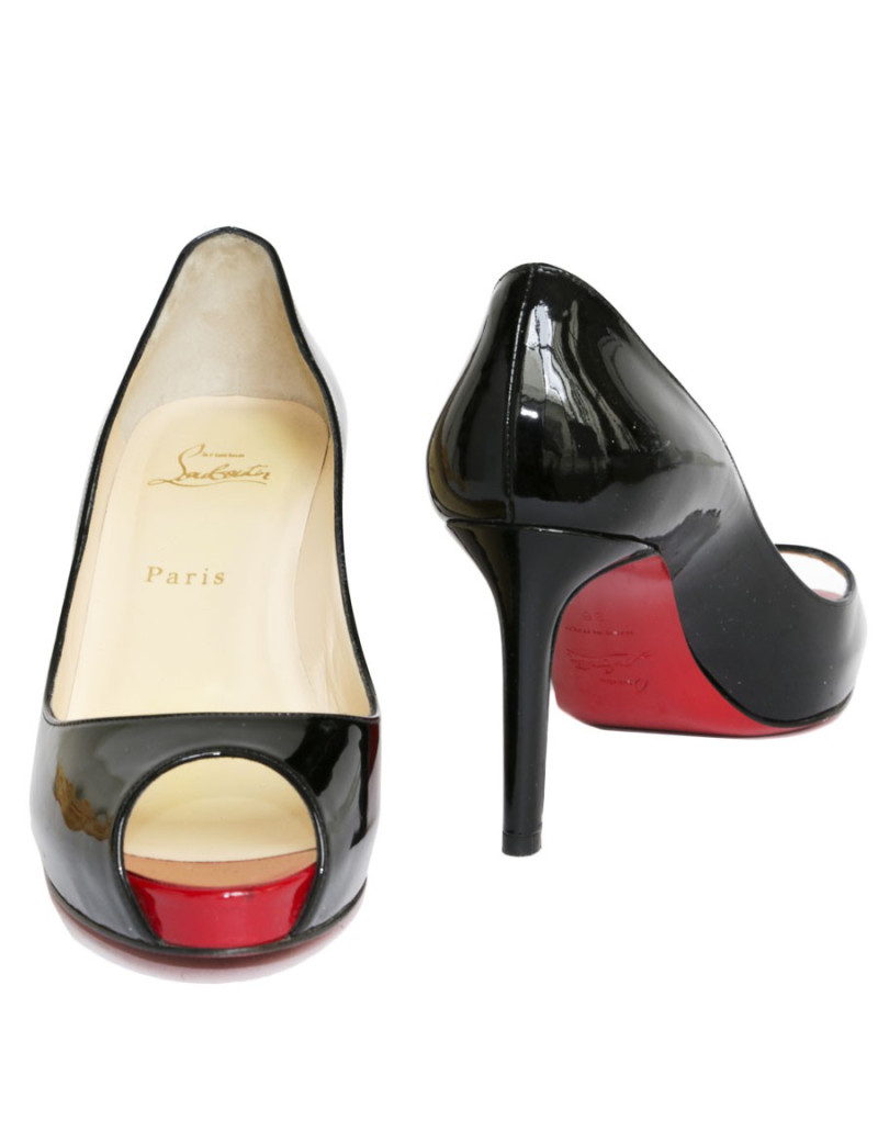 Escarpins CHRISTIAN LOUBOUTIN T38 cuir verni noir
