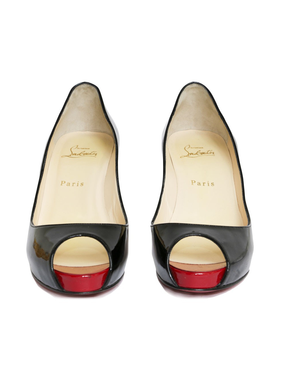 CHRISTIAN LOUBOUTIN T38 Black patent leather pumps