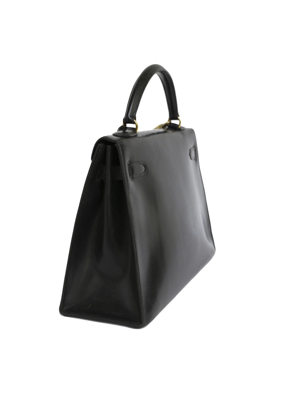 32 leather black bites box SADDLER HERMÈS Kelly bag