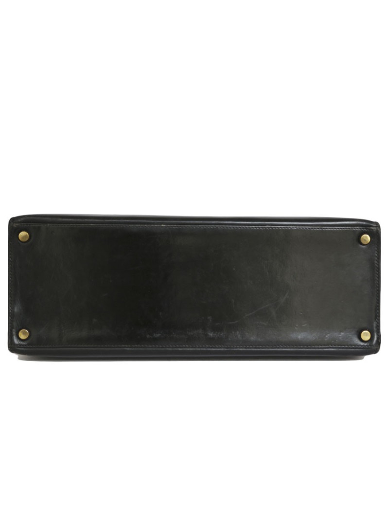 32 leather black bites box SADDLER HERMÈS Kelly bag