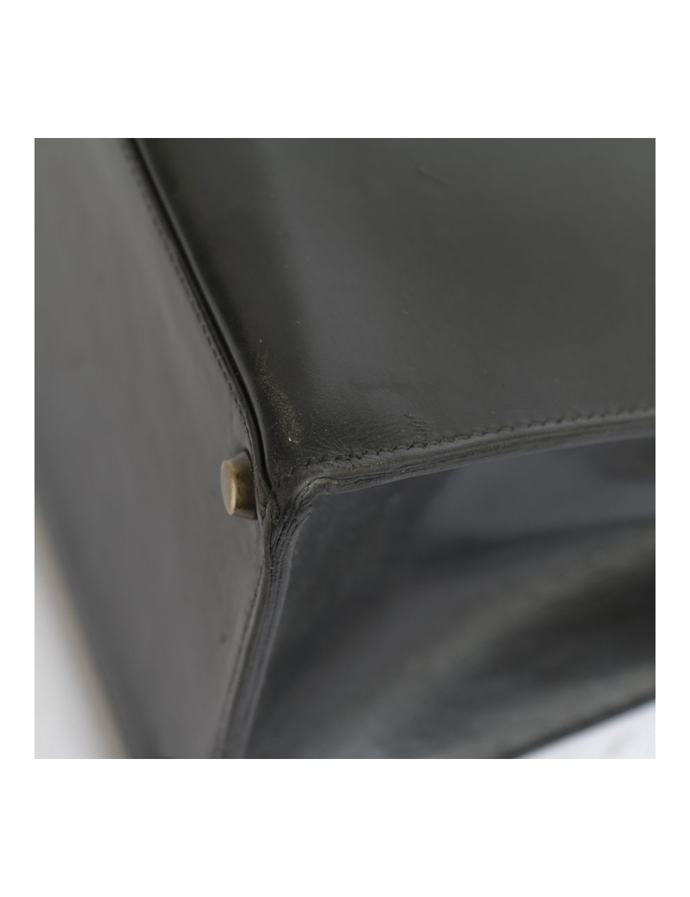 Sac Kelly 32 HERMES cuir box noir piqûres sellier 