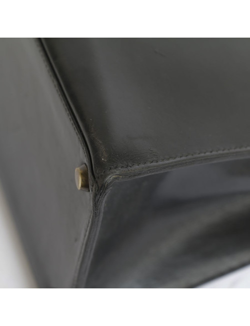 Sac Kelly 32 HERMES cuir box noir piqûres sellier 