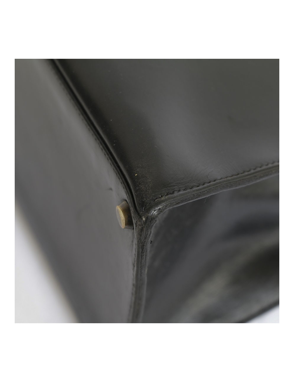 Sac Kelly 32 HERMES cuir box noir piqûres sellier 