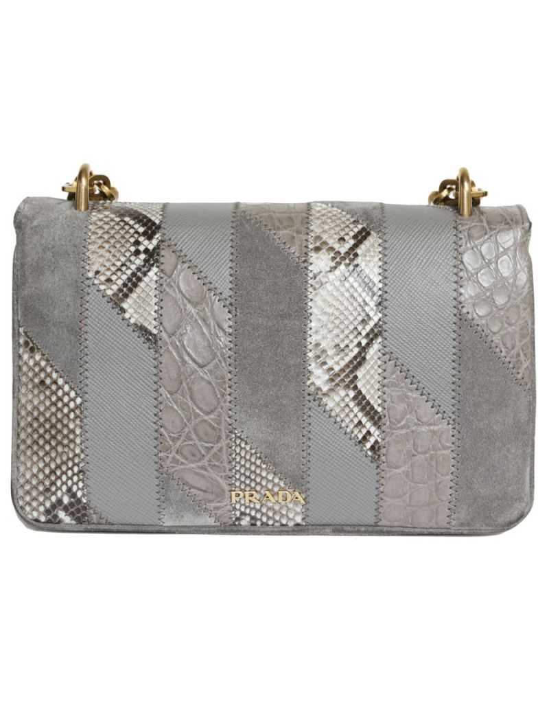 Sac PRADA cuir, crocodile et python