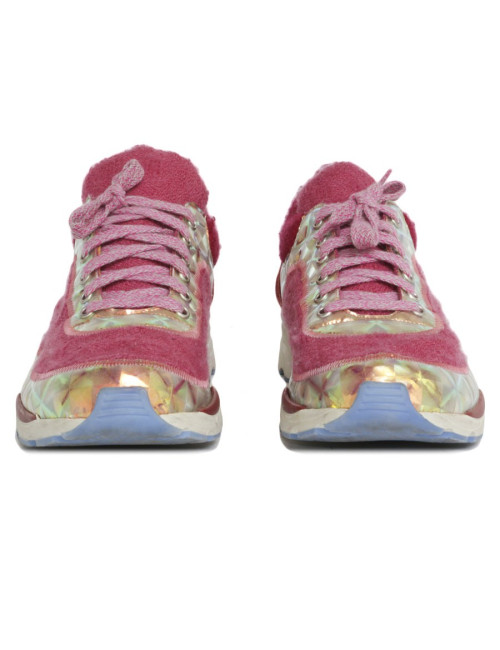Sneakers CHANEL T41 tweed pink