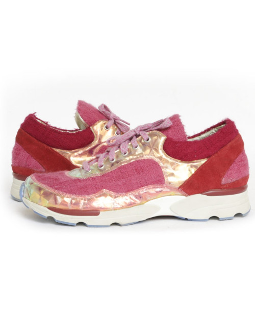 Sneakers CHANEL T41 tweed pink