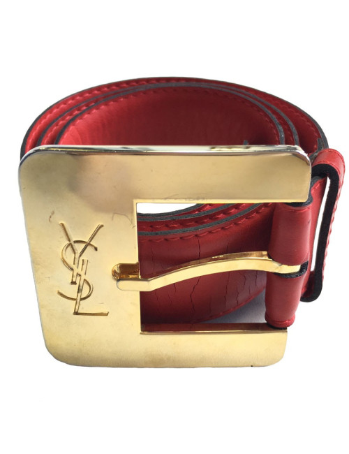 Ceinture YVES SAINT LAURENT cuir rouge