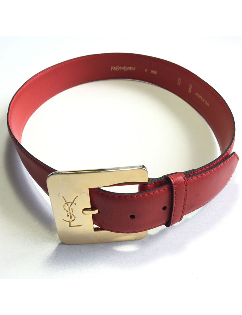 Ceinture YVES SAINT LAURENT cuir rouge