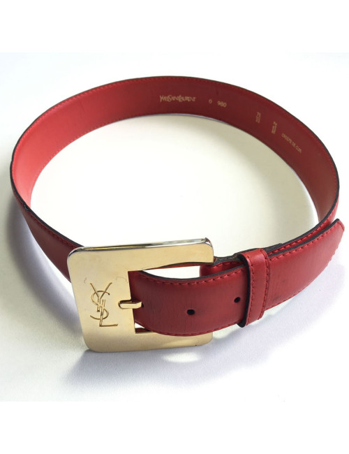 Ceinture YVES SAINT LAURENT cuir rouge