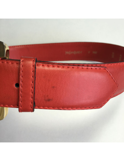 Ceinture YVES SAINT LAURENT cuir rouge