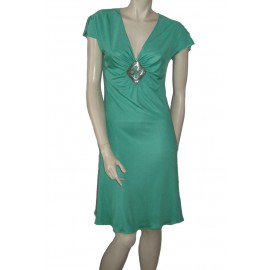 Dress EMILIO PUCCI turquoise silk T38Fr
