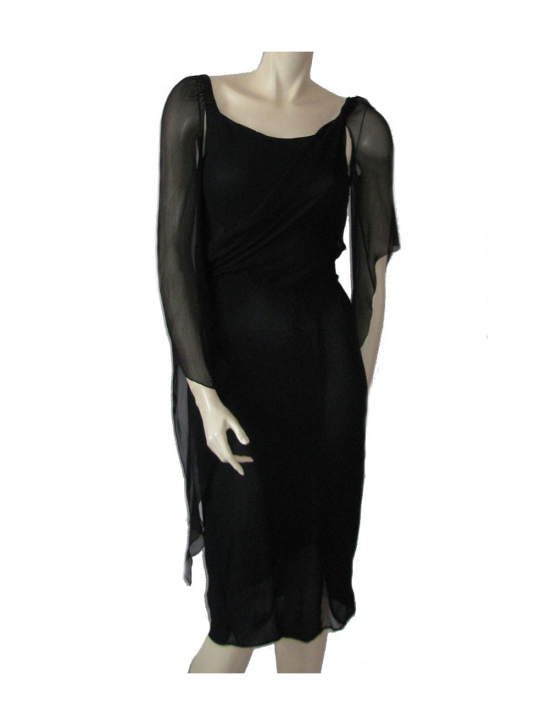 robe Chanel en soie noire T38