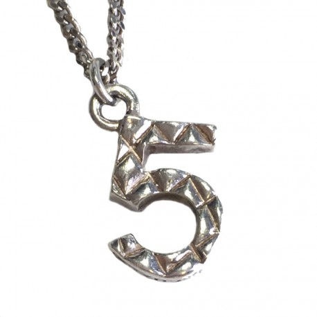 Chanel Sterling Silver Double C Logo Pendant Necklace - Ruby Lane