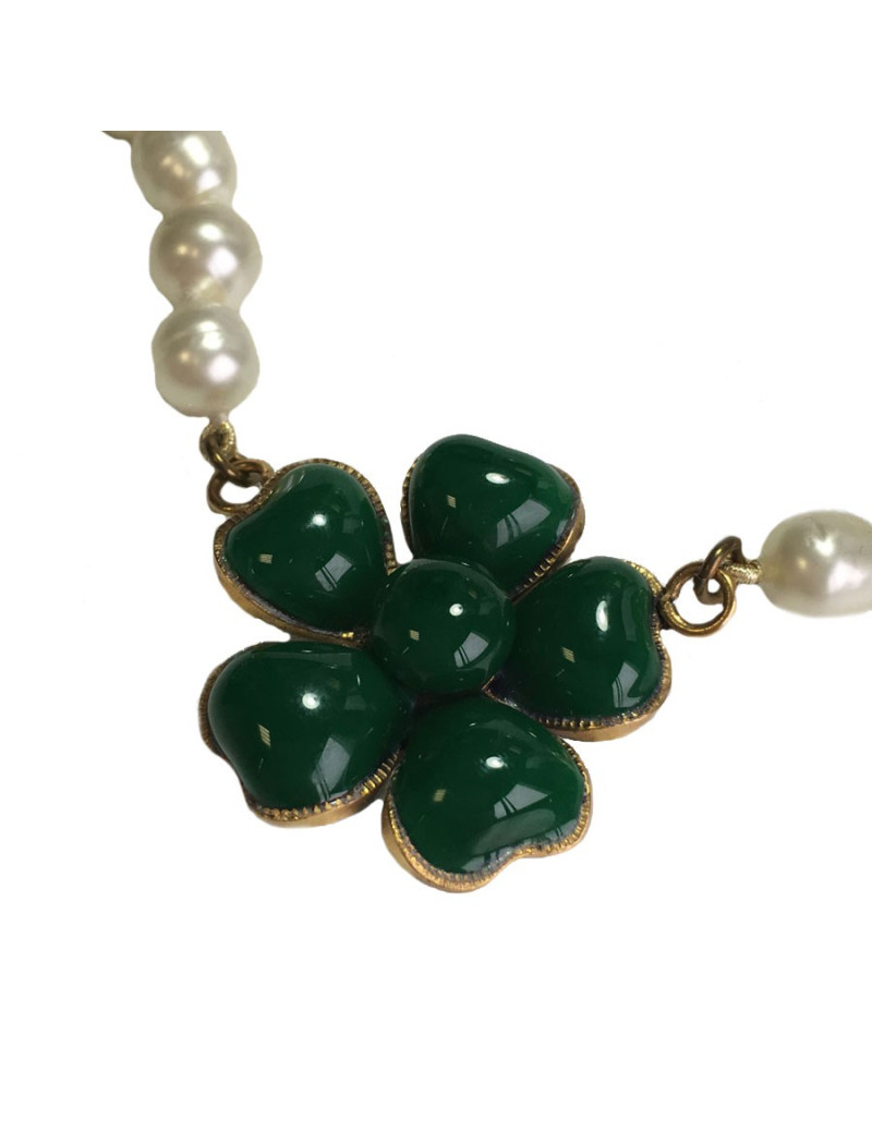 Collier MARGUERITE DE VALOIS fleurette et perles nacrées