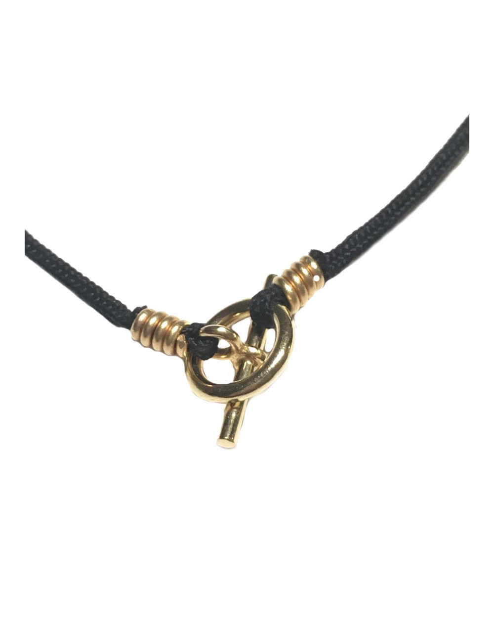 HERMES black link necklace and jewelry gold