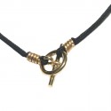 HERMES black link necklace and jewelry gold