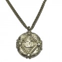 CHANEL silver metal necklace