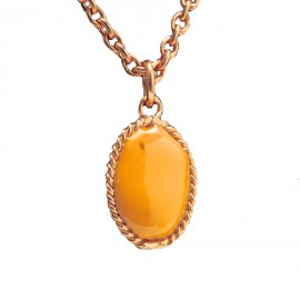 MARGUERITE de VALOIS yellow cabochon necklace