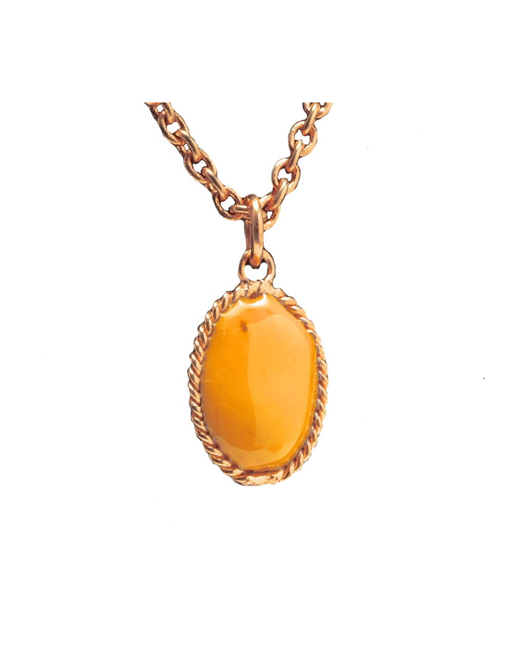 collier MARGUERITE de VALOIS cabochon jaune