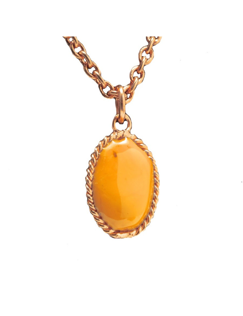 collier MARGUERITE de VALOIS cabochon jaune